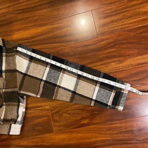 NWOT EditHer Flannel Brown Plaid Button-Up cropped Jacket XL Cotton blend New. - Picture 9 of 11